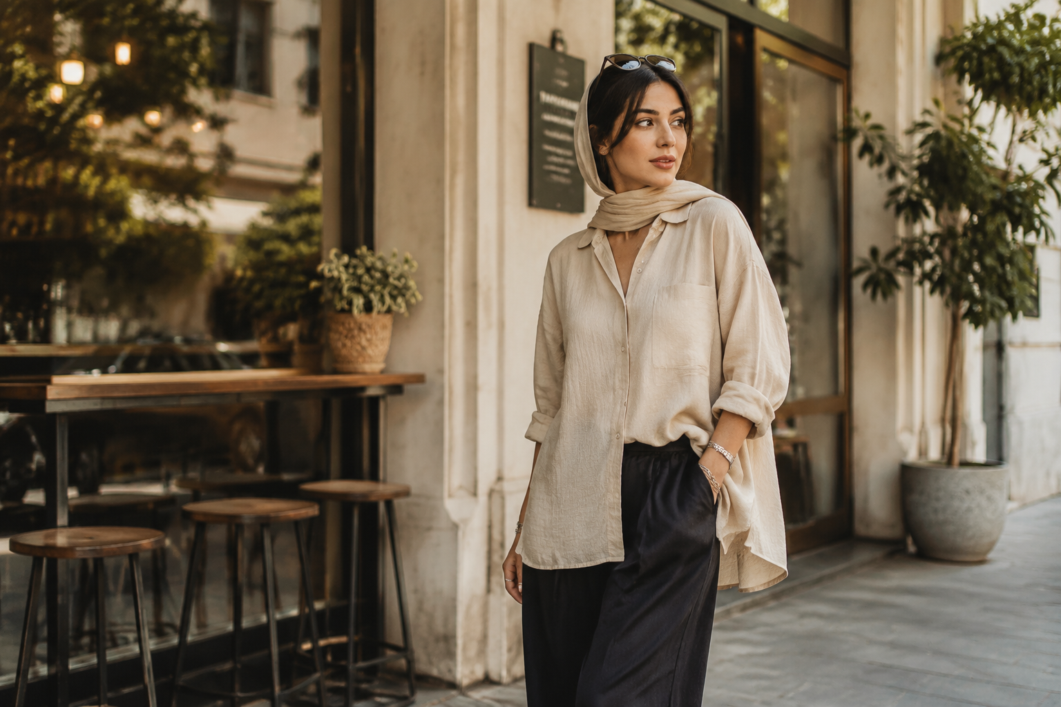 استایل تابستانی کژوال با شومیز آزاد و شلوار وایدلگ