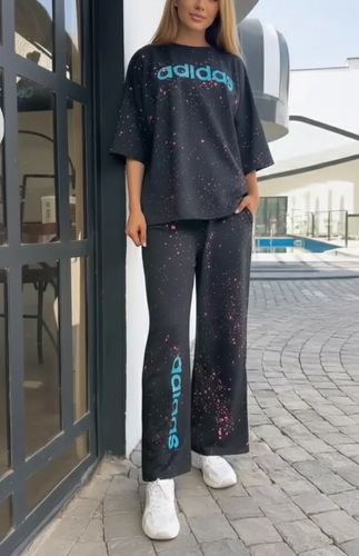 ست اسپرت ADIDAS دورس پاییزه | فری سایز 40-50 | مشکی کپی