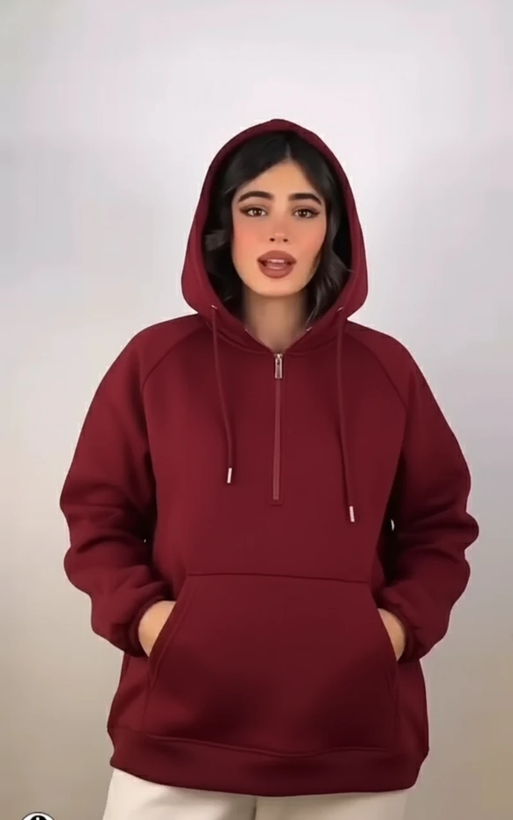 هودی دورس زنانه تو کرکی زرشکی