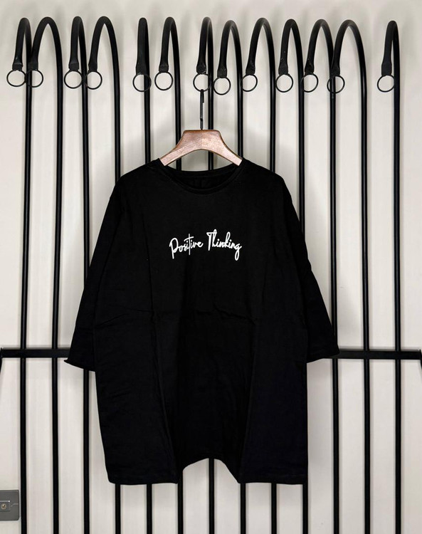 تیشرت لانگ آستین سهربع زنانه طرح Positive Thinking