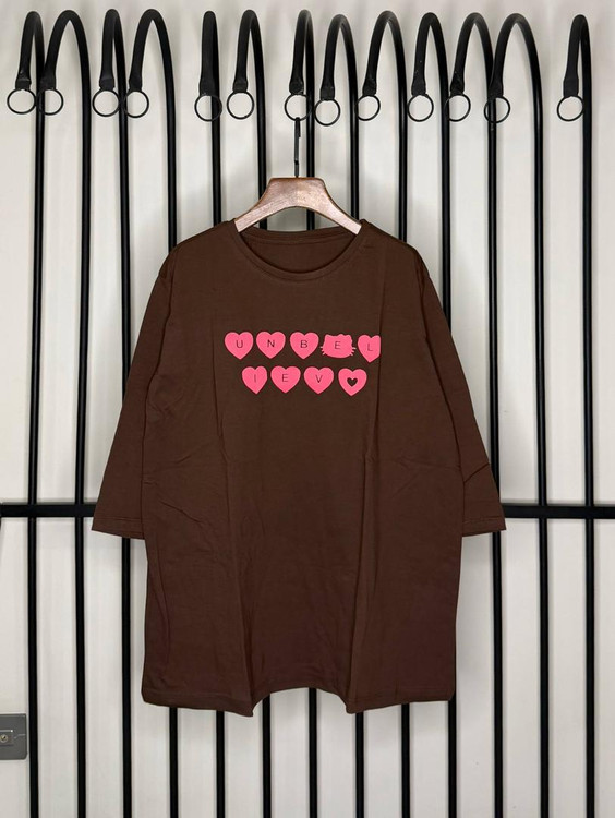 تیشرت لانگ آستین سهربع زنانه طرح قلب - پنبه سوپر 10 رنگ