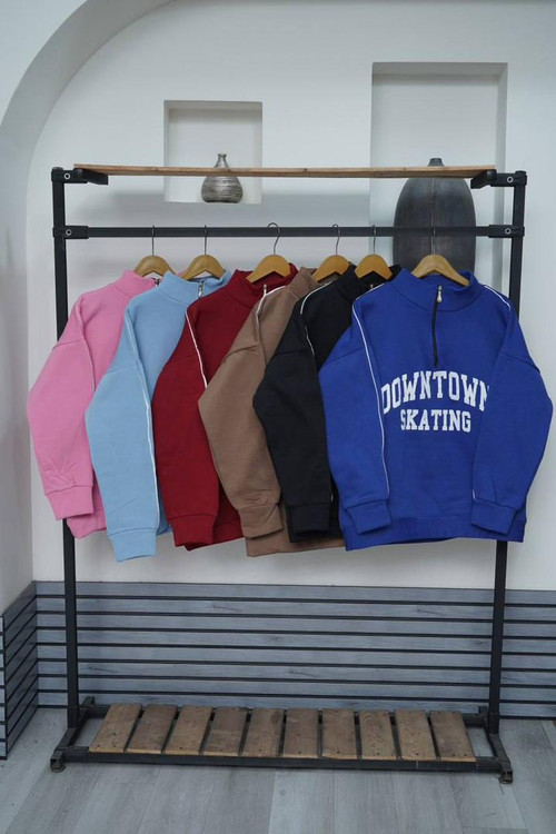 هودی نیمزیپ زنانه دورس پنبه توکرکی down town skating – مدل گرم و راحت پاییزی با رنگبندی متنوع