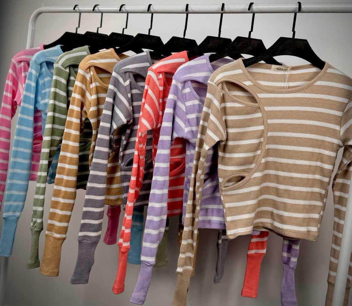 کراپ تیشرت راه راه دخترانه مچ فینگر