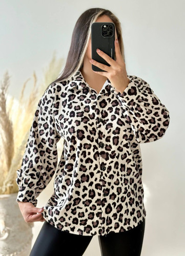 شومیز پلنگی مخمل کبریتی زنانه | فری سایز 38 تا 48 | 4 رنگ