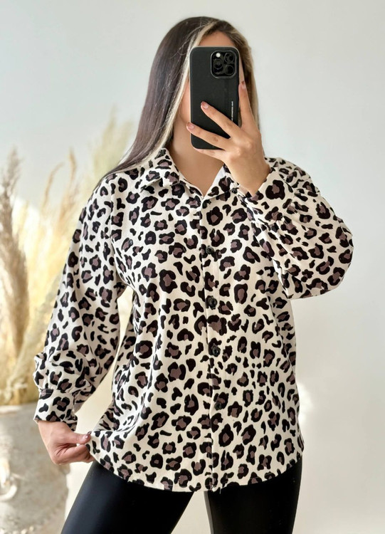 شومیز پلنگی مخمل کبریتی زنانه | فری سایز 38 تا 48 | 4 رنگ