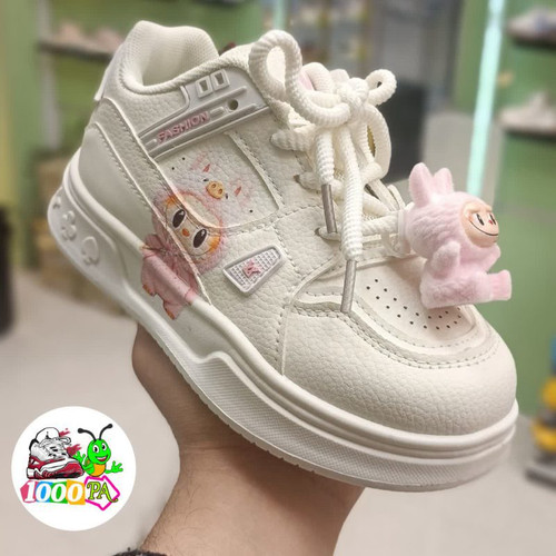 کتونی بچگانه وارداتی چسبی بندی رویه ضد آب طرح لبوبو- 195- سایزبندی 26 تا 37 (خرید قسطی)