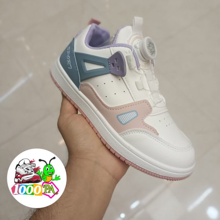 کتونی بچگانه طرح جردن زیپلاین دار سبک ، نرم و راحت - سایز 32 تا 37 - کد 156 - صورتی