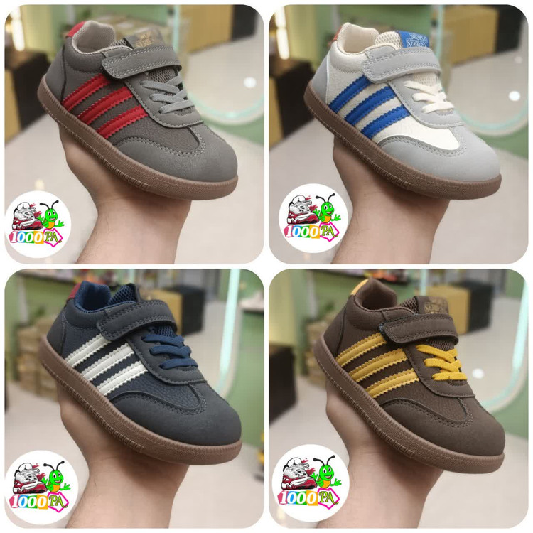 کتونی بچگانه وارداتی چسبی - طرح سامبا - کد 2 - رویه ضد آب