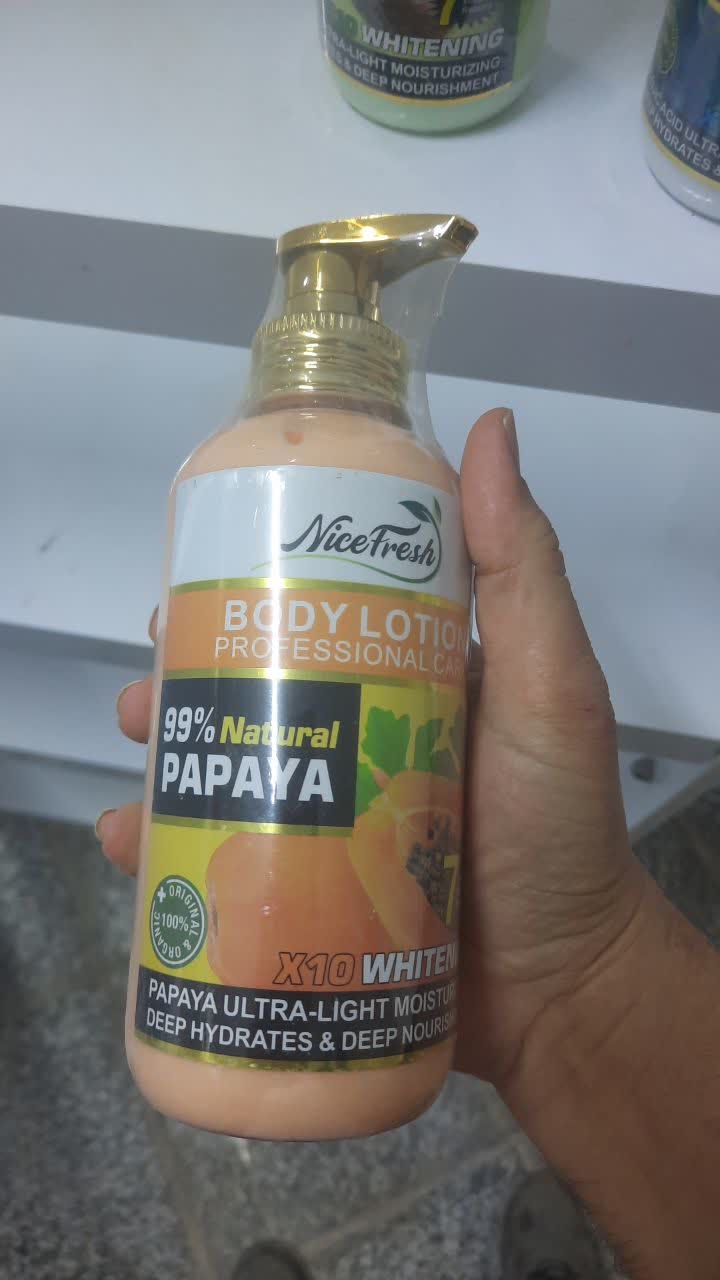 لوسیون بدن پاپایا نایس فرش NiceFresh | آبرسان و مرطوب‌کننده عمیق پوست با عصاره طبیعی Papaya