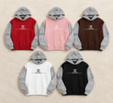 هودی دورس کلاه دوبل ملانژ دخترانه لش گلدوزی شنل جنس دورس دو نخ