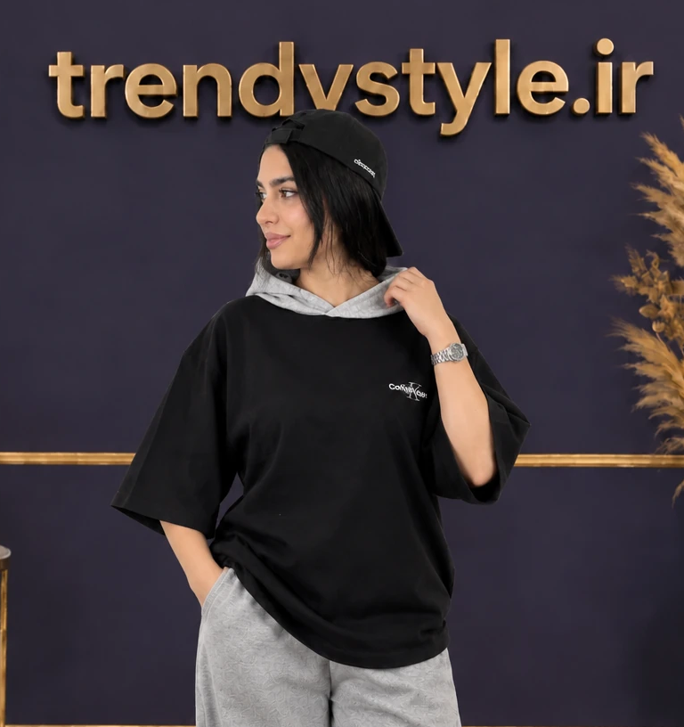 هودی دورس کلاهدار دورس دو نخ گرم بالا - طرح ck calvin klein